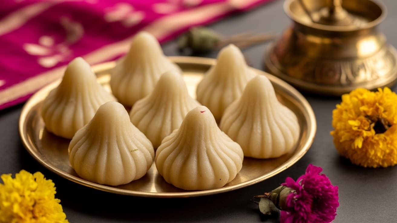 Traditional modak sweets offered as prasad during Ganesh Chaturthi festival