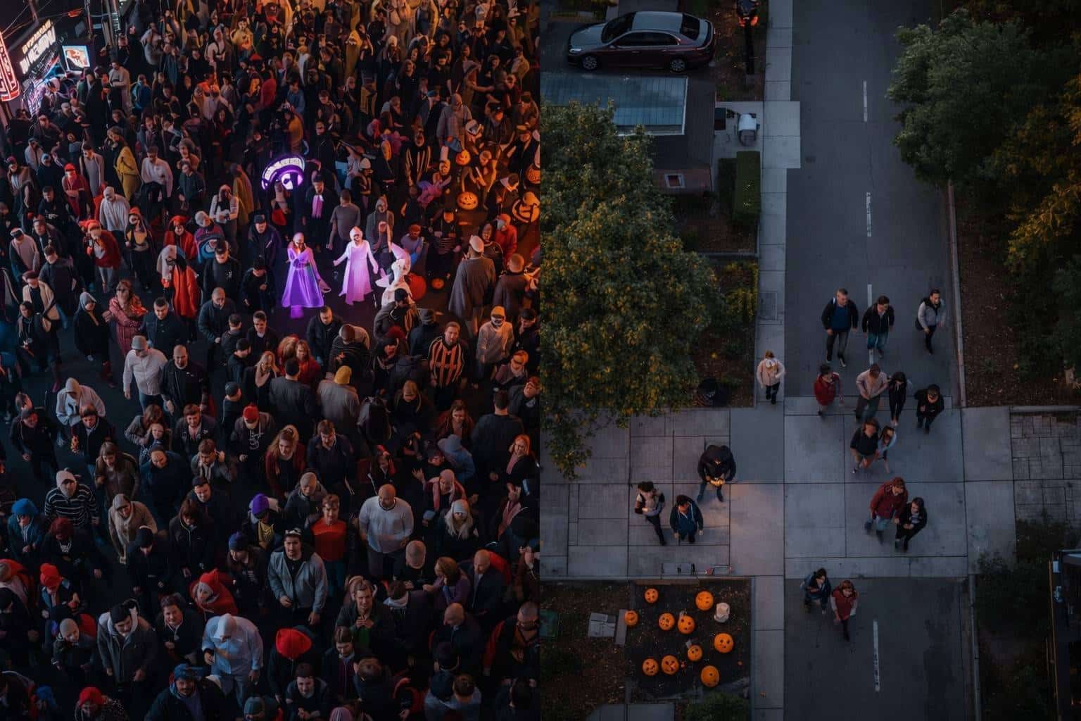 halloween festivals comparison crowded vs small town