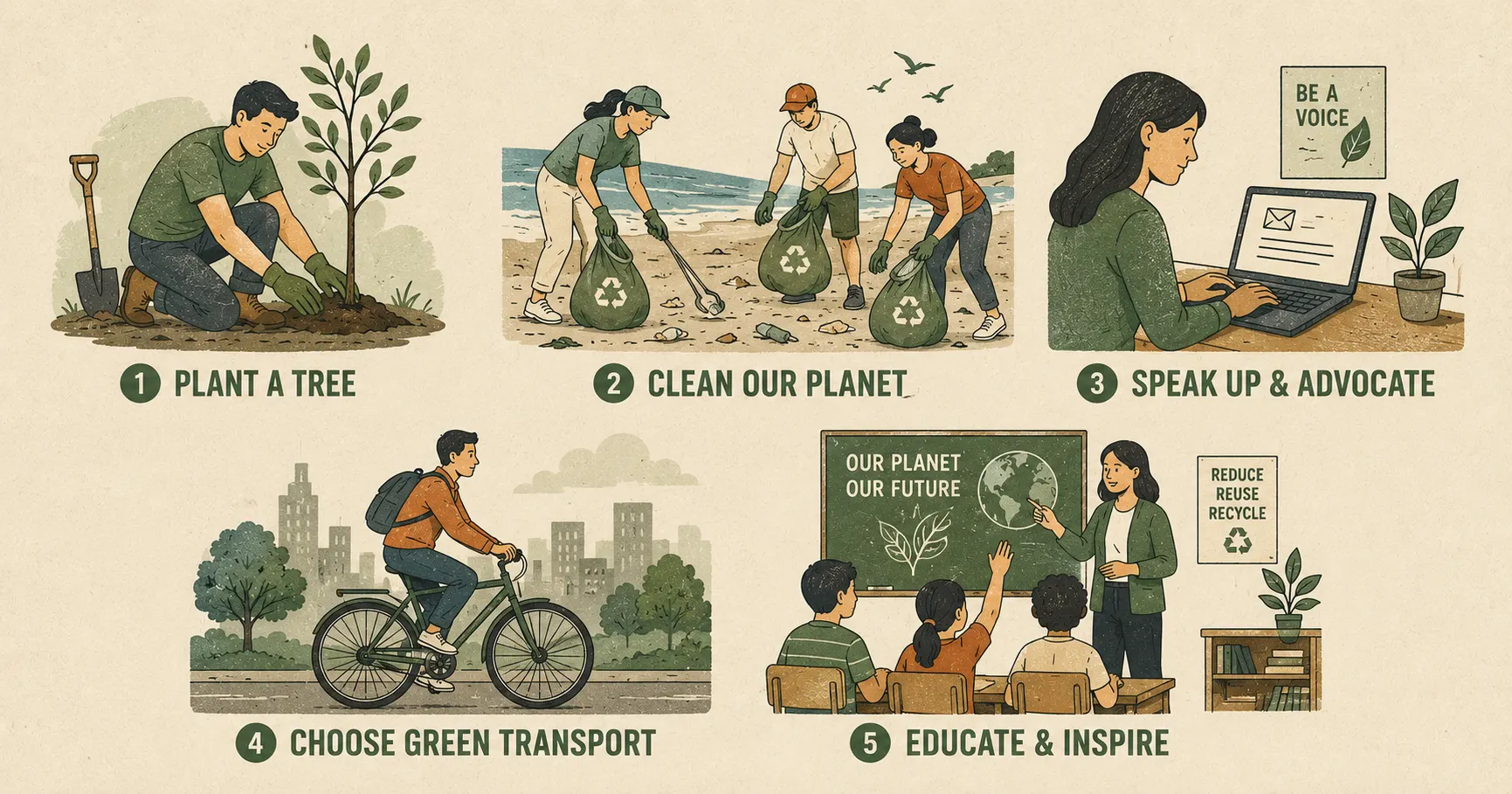 5 things you can do on World Environment Day 2026 - action guide illustration